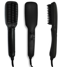 SPAZZOLA PIASTRA LISCIANTE ELETTRICA RISCALDANTE IONICA DISPLAY LCD 2in1