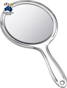 Hand Mirror Double-Sided Handheld Mirror 1X/ 2X Magnifying Mirror with Handle Tr - Picture 1 of 12
