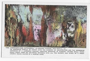 New Market VA Underground Cathedral Endless Caverns WB Vintage Postcard - Picture 1 of 2