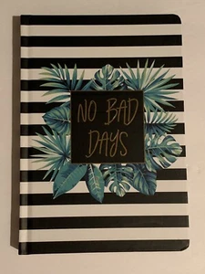 Writing Journal " No Bad Days " Black / White Striped Hardcover Gold Edged Pages - Bild 1 von 5