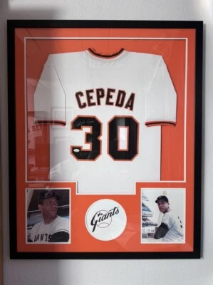 CAMISETA FIRMADA AUTOGRAFIADA POR ORLANDO CEPEDA DE LOS GIGANTES DE SAN FRANCISCO ENMARCADA CERTIFICADO DE AUTENTICIDAD JSA Foto 1 de 4