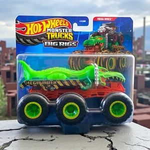 Hot Wheels Monster Trucks Big Rigs Mega-Wrex verde 6 ruote pressofuso HWN86 - Foto 1 di 2