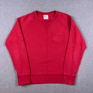 Todd Snyder Champion Sweatshirt Mens Large Raglan Pocket Crewneck Red - Picture 1 of 12