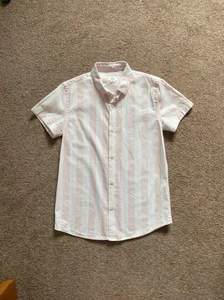 River island boys short sleeve summer stripe shirt 7-8 years - Picture 1 of 13