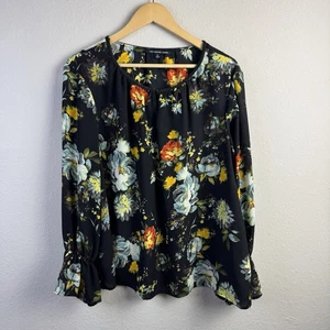 Zac Rachel Top Damen Größe 2X Langarm Blumen Chiffon Boho fließend reif schick - Bild 1 von 10