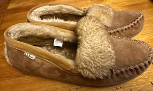 Ciabatte uomo LL Bean marroni scamosciate foderate in shearling taglia 12 M ottime condizioni!! - Foto 1 di 8