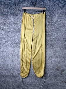 Donni Pants Womens Small Medium Yellow Rayon Drawstring Waist Lightweight USA - Picture 1 of 6