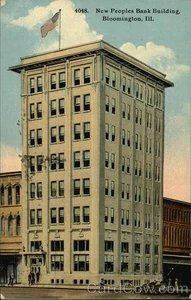 Bloomington,IL Peoples Bank Building 1911 Advertising McLean County 1c stamp - Picture 1 of 2