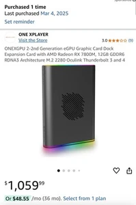 Carte graphique ONEXGPU 2-2ème génération eGPU carte d'extension dock avec AMD Radeon - Photo 1/6