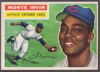 1956 TOPPS CARD #194 MONTE IRVIN EX+/EM (ST) CUBS NICE CRISP & GLOSSY! BV $200 - Image 1 of 2