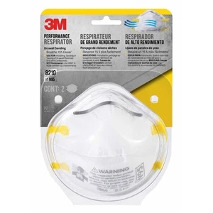 3M Performance Respiratore di Particolato Levigatura Cartongesso [N95] (8210D): Confezione da 2 (Whi - Foto 1 di 5