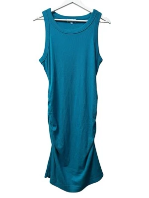 Vestido Michael Stars Acanalado Tanque Midi Elastizado Acanalado Azul Turquesa Talla XLP Foto 1 de 4