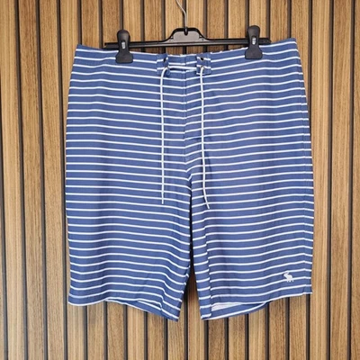 Abercrombie & Fitch Shorts Boardshorts Mens Large Blue White Striped Drawstring — 第 1/4 张图片