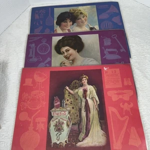 Vintage Laminated Placemats- Reproduced Advertisement Coca-Cola Coke - Set of 3 - Picture 1 of 5
