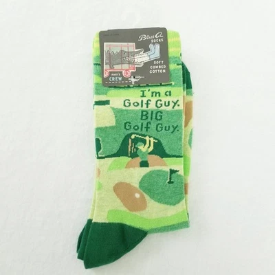 Calcetines de algodón peinado azul Q verde Big Golf Guy para hombre 7-12 nuevos con etiquetas Foto 1 de 4