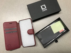 Leder iPhone 8 Wallet Case und Displayschutz Burgund Lupalegacy - Bild 1 von 5