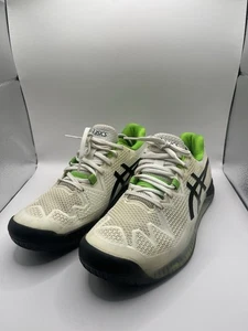 Asics Gel Resolution Mens Tennis Shoes Size Uk 7.5 Green / White Trainers - Picture 1 of 19