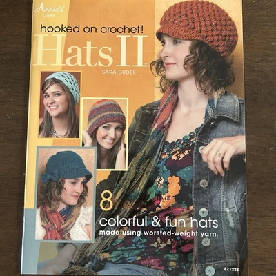 Annies Attic Hooked on Crochet HATS II Pattern Booklet 8 Colorful Projects - Image 1 of 4