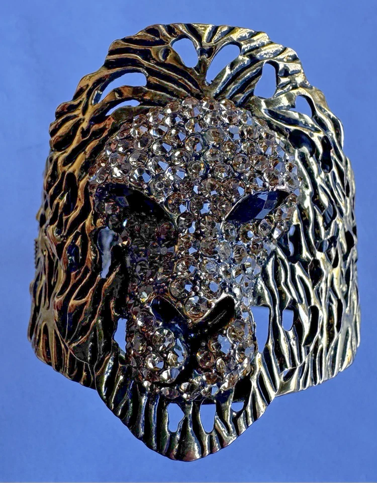 Löwenarmband aus Messing mit Strasssteinen - Bild 1 von 4