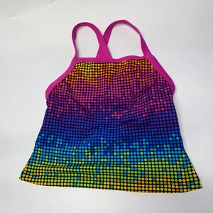 Speedo Girls Multicolor Rainbow Tankini Swim Bathing Suit Top Youth Size 12 - Picture 1 of 6