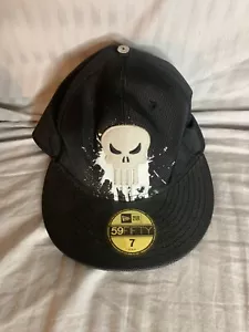 New Era Punisher 59fifty Custom Fitted Hat Size 7 Marvel Black - Picture 1 of 7