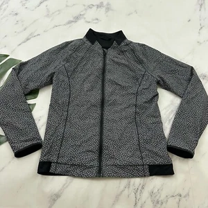 Lululemon Hit It Jacket Womens Size 6 Frozen Fizz Black White Zip Up Lightweight - Picture 1 of 13