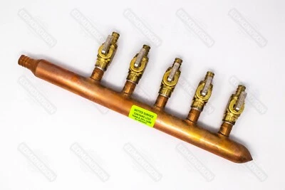 Sioux Chief 672XV0590 3/4" PEX Inlet x (5) 1/2" PEX Branches Valved Manifold - Image 1 of 2