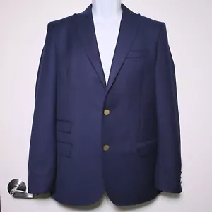 J.LINDEBERG - Blue 100% Wool 2-Button Hopper Slim Fit Blazer Jacket - Men's 46R - Picture 1 of 12