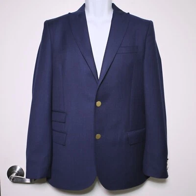 J.LINDEBERG - Chaqueta Blazer Azul 100% Lana 2 Botones Hopper Calce Ajustado - Para Hombre 46R Foto 1 de 4