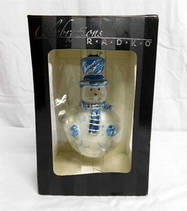 Christopher Radko Celebrations 2008 Glass Snowman Ornament Blue Snowflake NIB - Picture 1 of 6