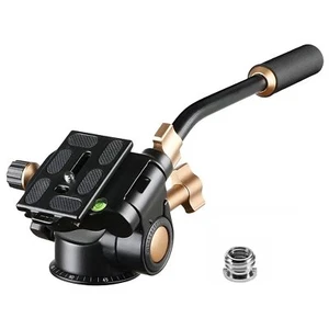 Q08s Heavy Duty Video Camera Tripod Fluid Drag Pan Head With Extended Handle For - Picture 1 of 9
