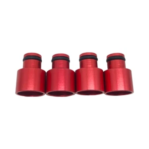 4pcs Racing Fuel Injector Top Hats Adapters RDX Injectors to B16 B18 D16Z Red - Bild 1 von 4