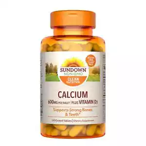 Sundown Calcium Vitamin D3 Tablets, Supports Immune 120TAB -600mg EXP 2026 - Picture 1 of 1