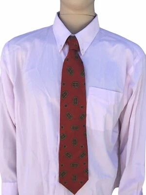 Corbata Adolfo Couture pura seda geométrica 54 x 3,75 nueva en paquete corbata RN 22356. Foto 1 de 4