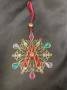 Liz Claiborne 2010 Merry & Bright Snowflake Christmas Ornament Monogram Letter A - Picture 1 of 12