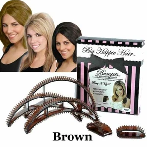 [2 Pcs] Bumpits 4 pc Brown Hair Volumizing Plastic Leave-in Inserts for All Hair - Picture 1 of 5