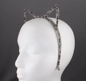 Grey cheetah cat ears headband furry kitten hair band tabby cats ear leopard - Picture 1 of 5