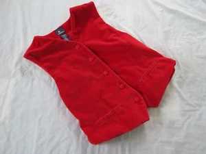 Red Velvet Vest size 8 Vintage 80s - Picture 1 of 9