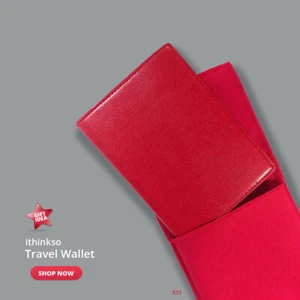 Passport Cover Case Leather Wallet Holder Red Travel Document GIFT35 ID TRA03 - Picture 1 of 19