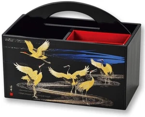 Yamanaka Urushi Lacquer Elegant Crane Gold Remote control holder 8 × 4 × 5 in - Picture 1 of 12