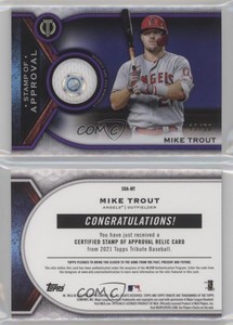 2021 Topps Tribute Stamp of Approval Relics Purple /50 Mike Trout #SOA-MT