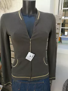 Zippered Vest Khaki and Gold AMIYE Size 1 Excellent Condition - Picture 1 of 6