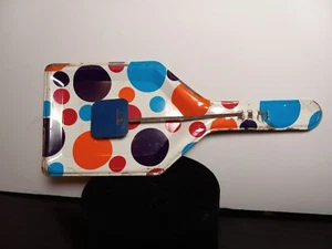 Vintage 1950s Party Toy Tin Metal Polka Dot 2 sided Noise Maker Paddle hand held - Picture 1 of 24