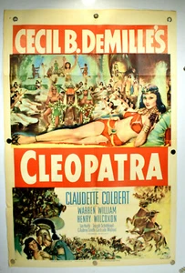 DEMILLE'S CLEOPATRA Original 1 Sheet Movie Poster 1952 Claudette Colbert - Picture 1 of 5