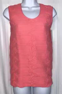 NWT Tees by Tina Super Stretch Lattice Tank Top Coral One Size Fits Most! - Picture 1 of 9