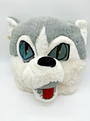 Dan Dee BIG GREETER Cabezas Lobo Husky Cabeza Peludo Disfraz Mascota Máscara - Malla Ojos Foto 1 de 4