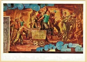 E.Lanceray 1960 Russian postcard Design for Moscow Metro station Komsomolskaya - Picture 1 of 2
