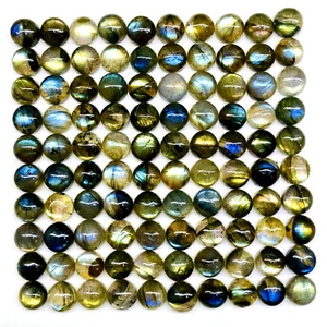100 Stck. Natürlicher Labradorit 6 mm Rund Auffällig Lose Unbehandelte Cabochon Edelsteine - Bild 1 von 13