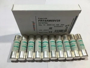 MERSEN FR14AM69V25 25A Ferraz Shawmut Fuse 14x51mm 690V Fuse JPSF504 Pk x1/5/10 - Picture 1 of 4
