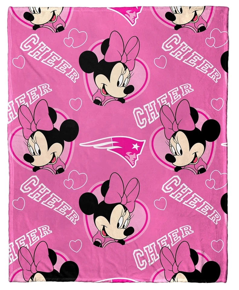 Manta polar New England Patriots NFL rosa Minnie Mouse niñas 40" x 50" Foto 1 de 1